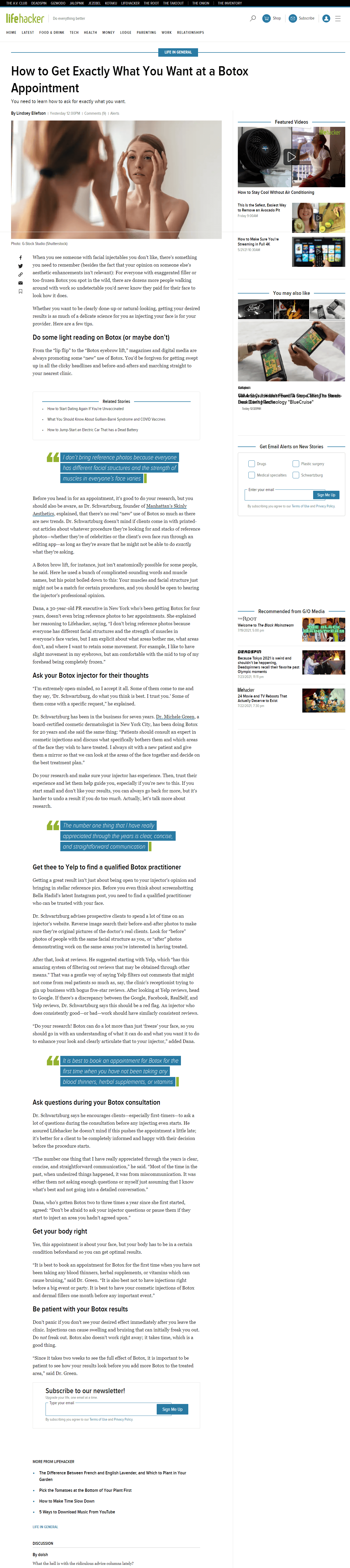 Lifehacker article about Skinly and Dr. Schwarzburg M.D.